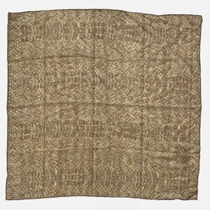 Vintage Scarves by Vera Scarf Vinal Silk Snakeskin Print Hand Rolled Edge Brown